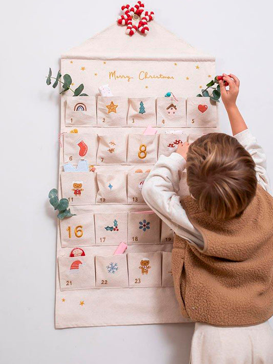 OCHER EMBROIDERED ADVENT CALENDAR