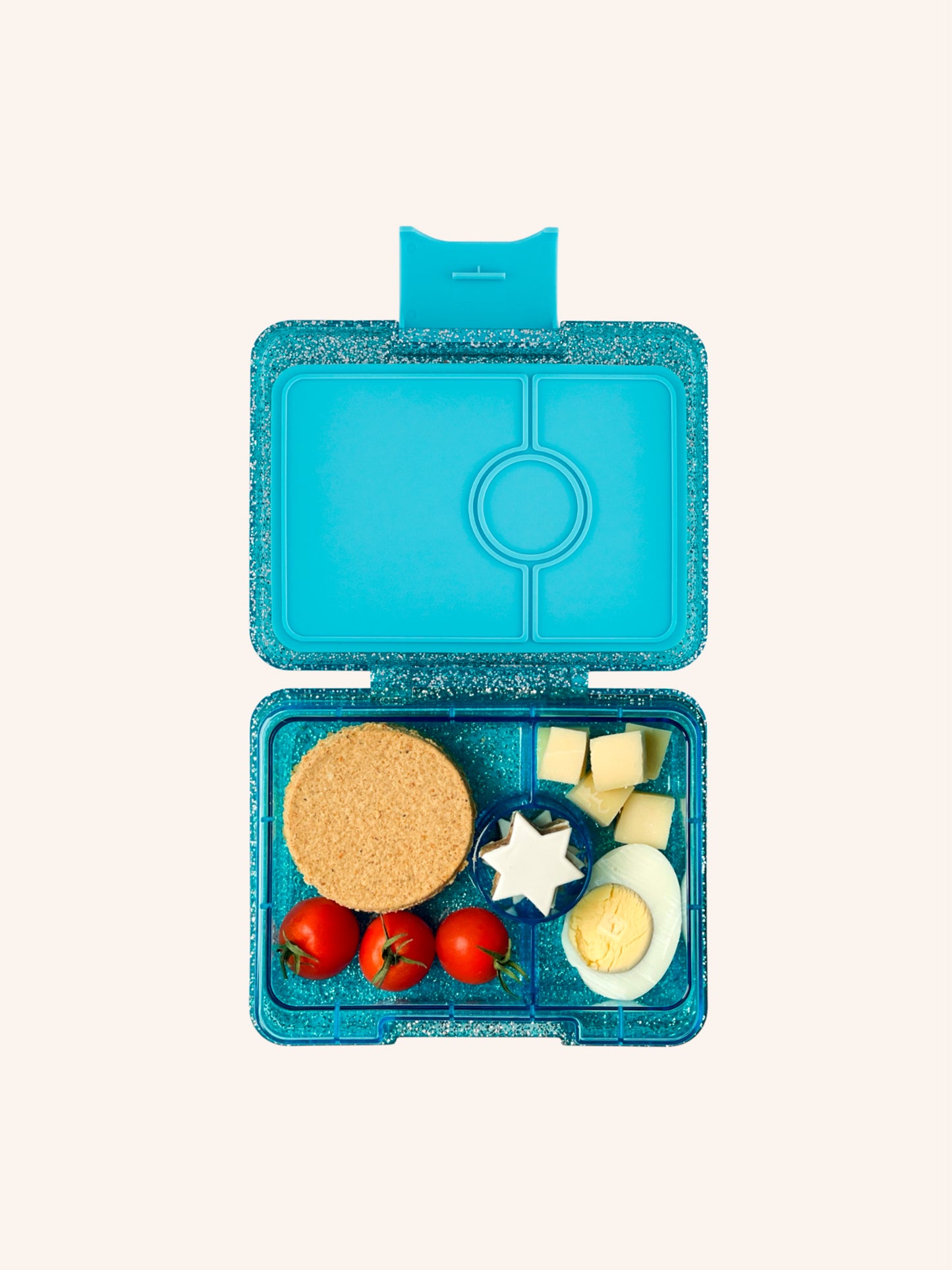 YUMBOX SNACK 3 SECCIONES AQUA GLITTER